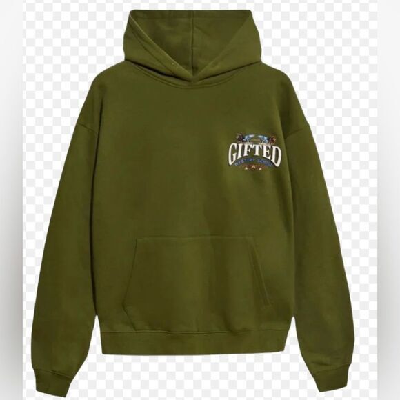 NWT GFTD LA Unisex Olive Green Men's Gifted Mystery School Graphic Hoodie Size M - Picture 1 of 10